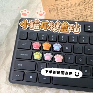 迷你猫爪键盘贴杯贴透明风扇贴可爱立体无痕贴车贴奶油胶diy材料