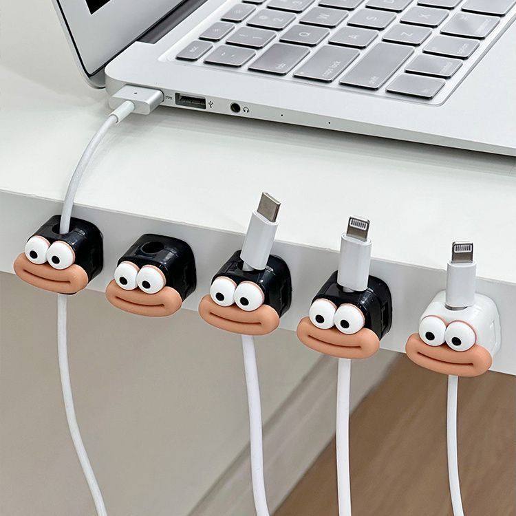 卡通走线卡扣办公室数据线固定器磁吸理线器充电线固定床头收纳