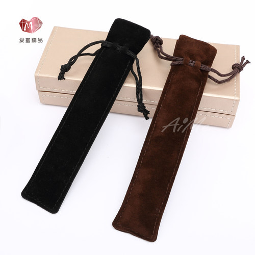 创意钢笔袋黑色绒布黄铜文具袋