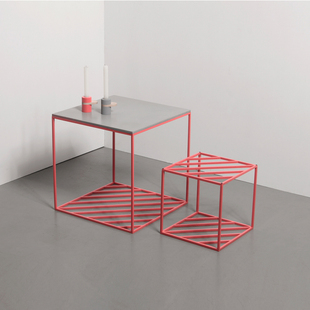 网红创意边角几组合 北欧展厅铁艺茶几小户型方形桌子现代简约日式
