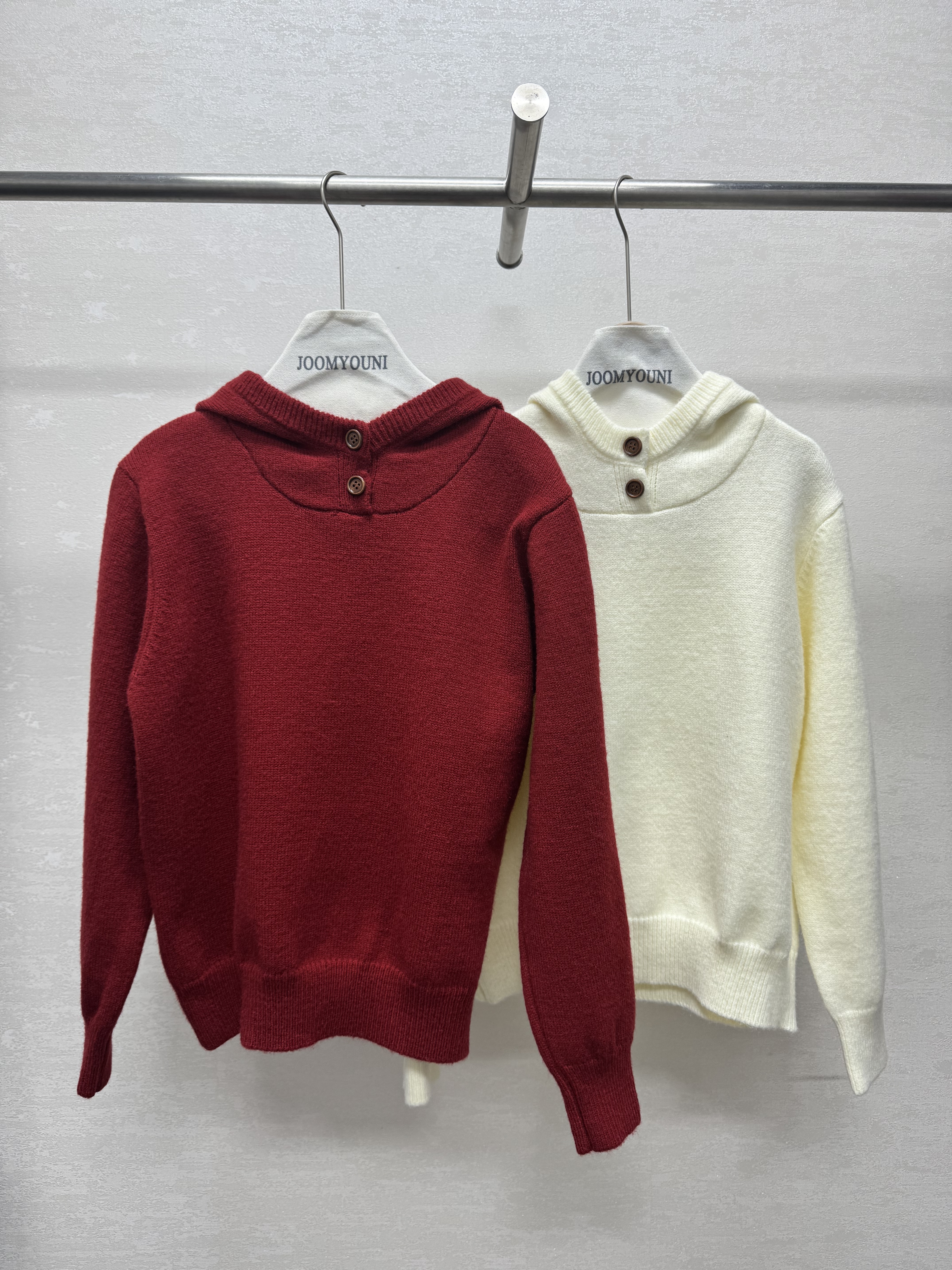 2025冬季新年款大红色韩版宽松显瘦百搭连帽长袖针织衫女毛衣上衣