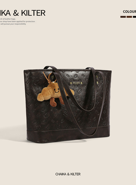 CHAIKAKILTER高级感复古单肩包包女2025秋冬新款大容量通勤托特包