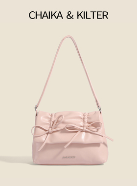 CHAIKAKILTER2025春夏新款简约蝴蝶结单肩手机包包女大容量小方包