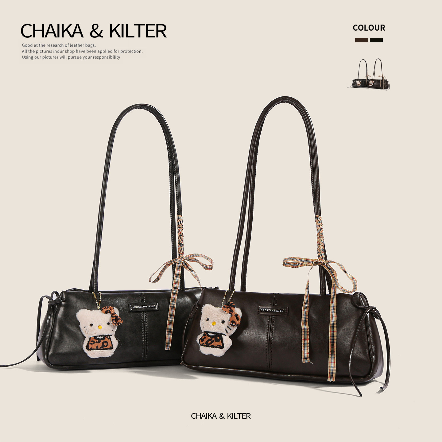 CHAIKAKILTER高级感法棍包包女2025冬季新款油蜡皮复古单肩腋下包,箱包皮具/热销女包/男包,腋下包,淘宝优惠券,粉丝福利购,淘宝优惠卷