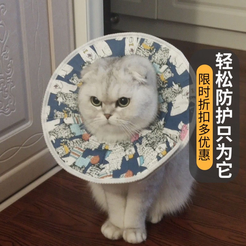 伊丽莎白圈猫颈圈狗防舔头套伊利沙白圈软项圈猫狗绝育防抓耻辱圈-封面