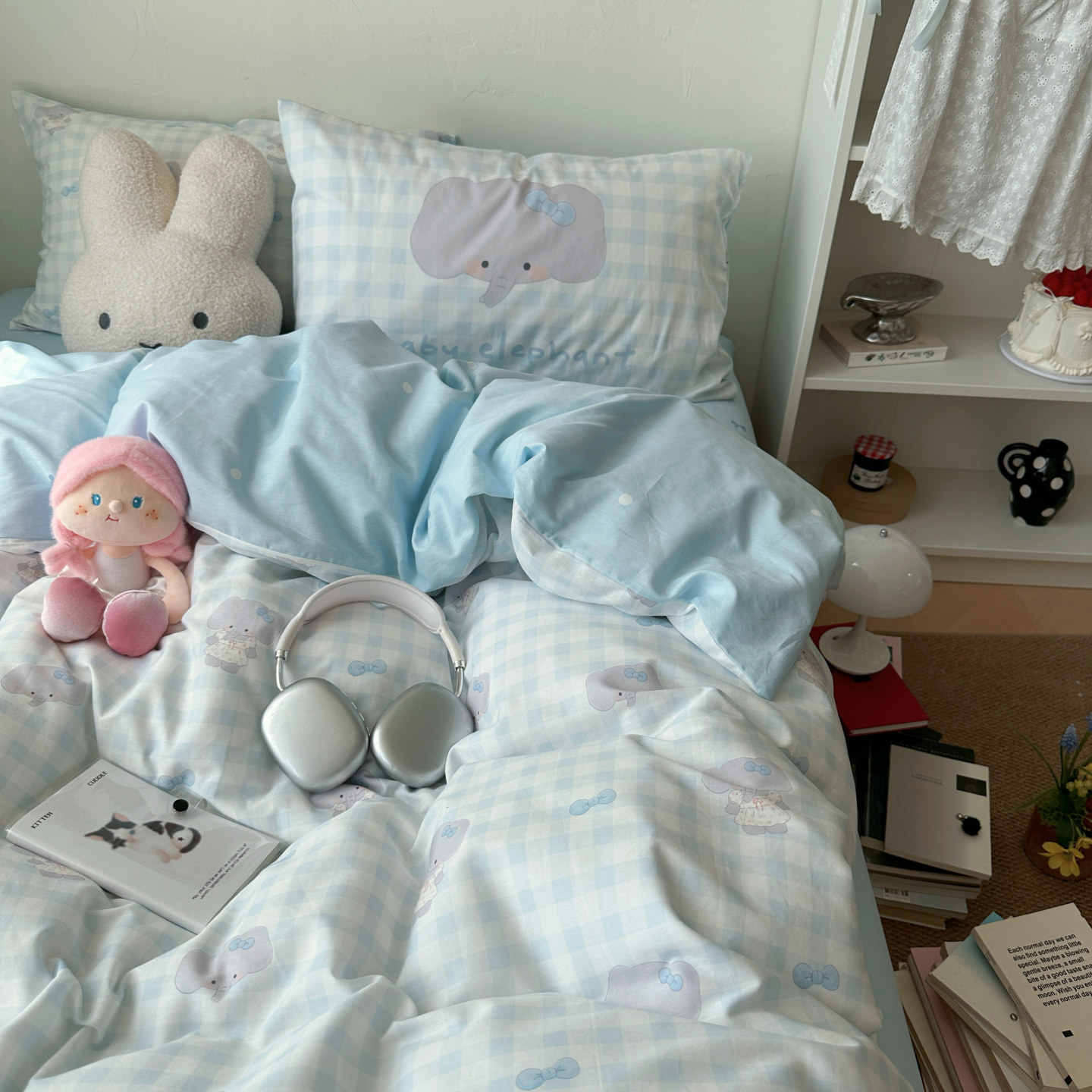 卡通少女水洗卧室四件套宿舍套件