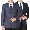 middle age Mens Casual suit Spring and autumn season Thin section Business Men Plaid suit Large dad Pretend man coat