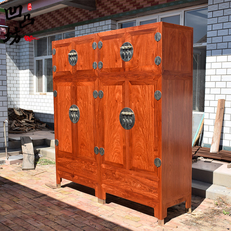 青县凹凸坊红木家具 直销 京作榫卯缅花四平顶箱柜花梨木家具明清