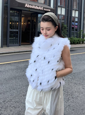 luxxi奢希芬兰进口狐狸毛马甲