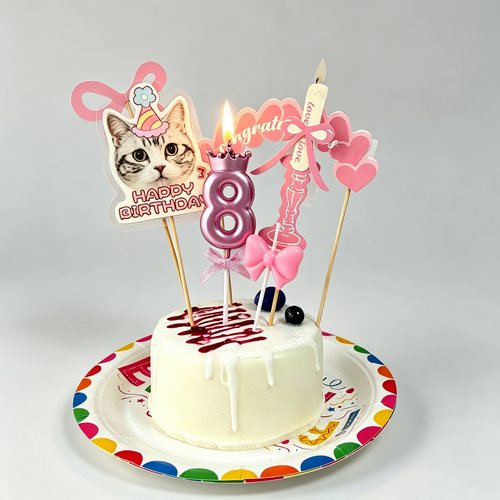 小狗小猫周岁生日罐头插牌头像
