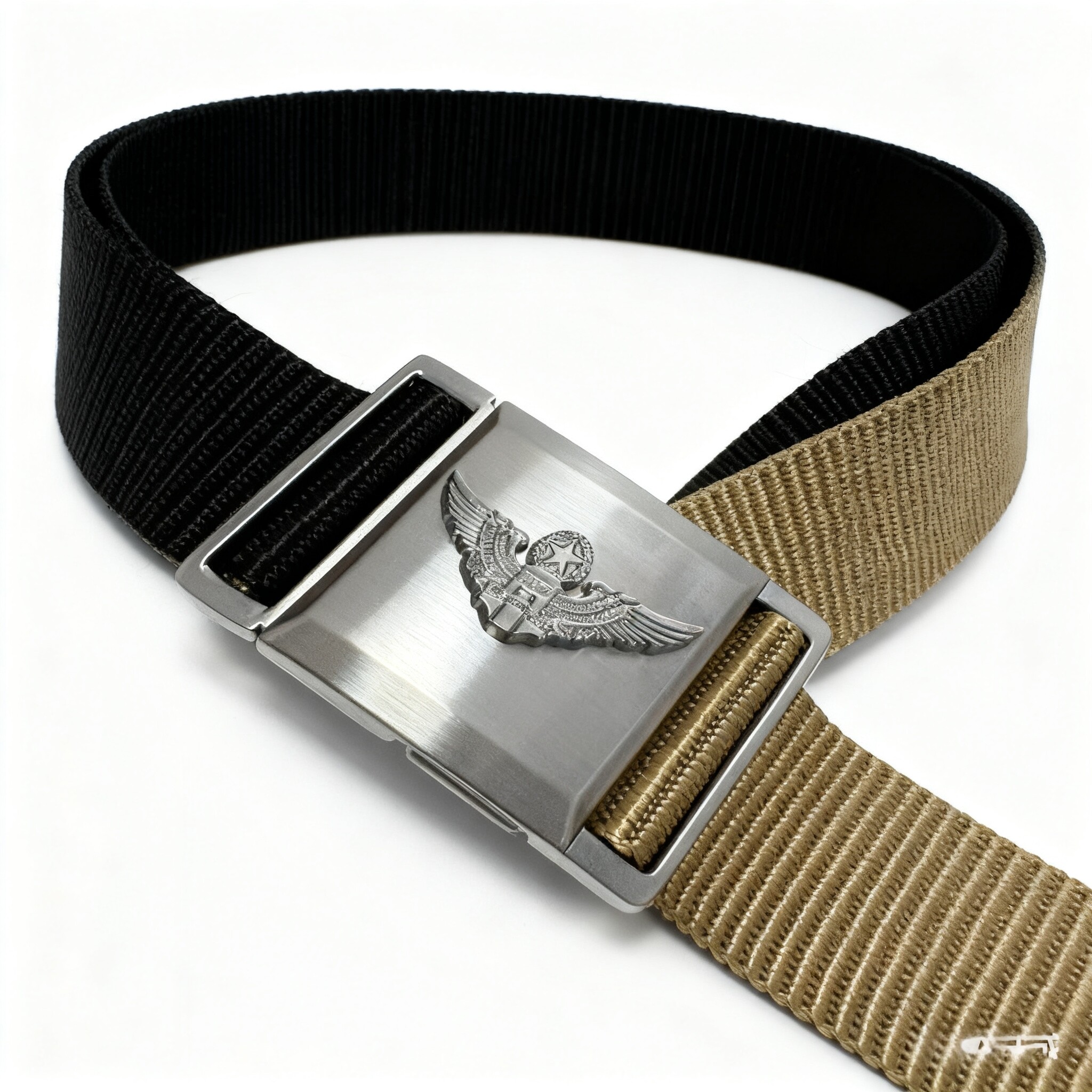 新款户外飞行腰带战术双面色尼龙腰带不锈钢快拆扣头休闲百搭