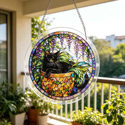 PT-TYU201-224 阳光捕手亚克力猫咪拼图挂件 SUNCATCHER 窗户挂牌