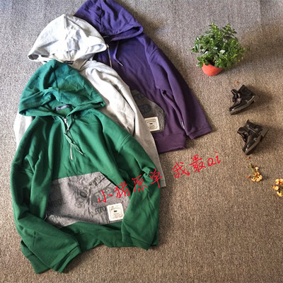 原单小猪纯棉毛圈拼接半开领上衣