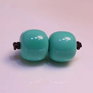 原矿高瓷绿松石隔片文玩手串老型珠金刚星月菩提配饰桶珠散珠顶珠