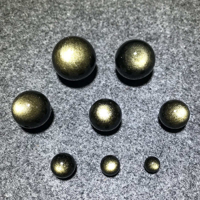 天然金曜石双金眼手链单颗手串散珠石黑耀石水晶多宝单珠
