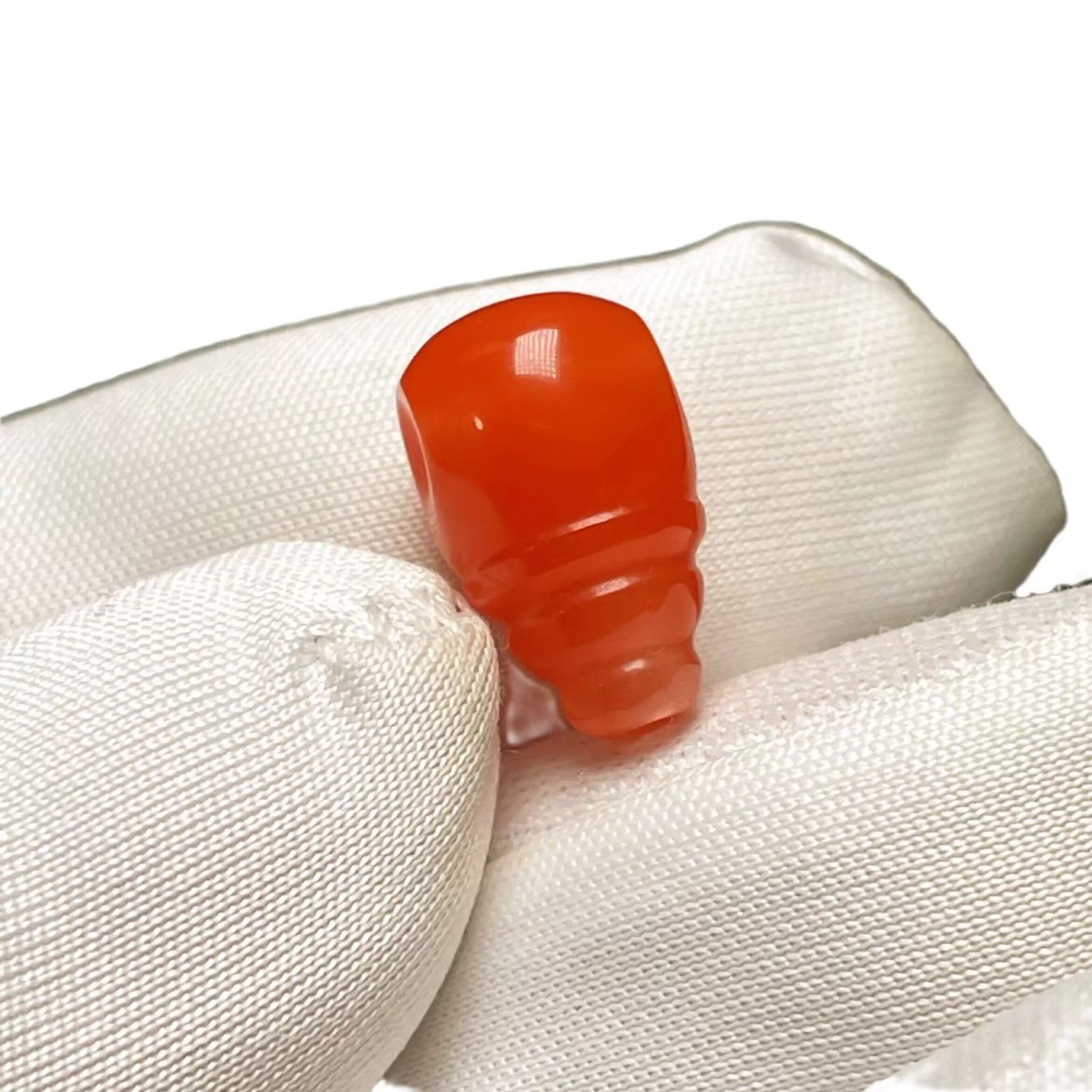 天然樱桃红南红精工小奶嘴小尺寸三通一体佛头配串百搭星月配饰件