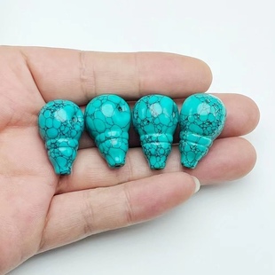 绿松石三通网花三通猴头菩提菱镁矿文玩配饰乌兰花三通松石配件