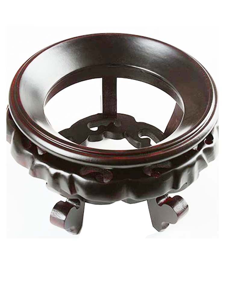 天然葫芦水晶球底座实木质摆件底托花盆底坐篮球摆架