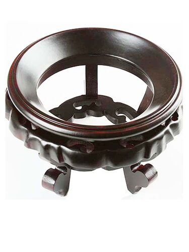 天然葫芦水晶球底座实木质摆件底托花盆底坐篮球摆架