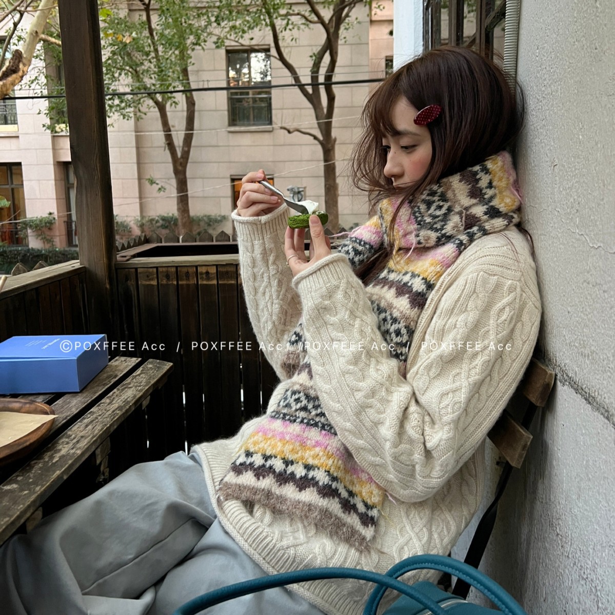 POXFFEE Acc/12.9 羊驼费尔岛围巾