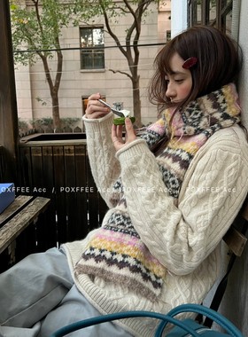 POXFFEE Acc/12.9 羊驼费尔岛围巾