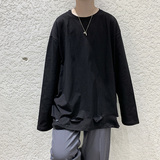 秋新款套头卫衣长袖T恤宽松破洞打底衫上衣XZ-221-1-T120，男装T恤，星座221-1
