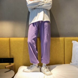 秋新款个性印花男女中性针织休闲裤运动裤XZ-221-1