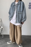 港风中性大口袋工装水洗牛仔衣开衫夹克外套XZ-221-1-J，男装夹克，星座221-1