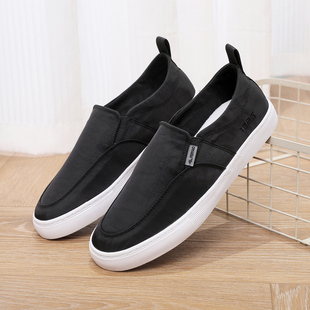 夏季雨伞布鞋男士冰丝一脚蹬速干透气超轻便潮流软底休闲男鞋夏款