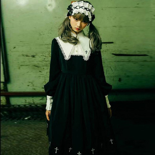 复古洛丽塔修女十字架暗黑万圣节