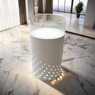 订做不锈钢金色木烤漆圆形方形异型玻璃发光精品珠宝首饰陈列柜