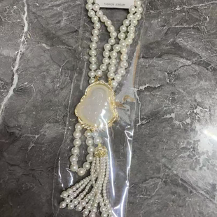 合金树脂项链 佛公项链配饰时尚素款毛衣链颈链饰品