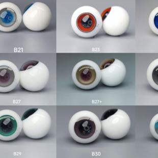 ob11玻璃眼珠圆溜溜可动｛B系列23-25｝8mm10mmA品低弧现货手工眼