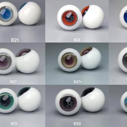 ob11玻璃眼珠圆溜溜可动｛B系列21-25｝8mm10mmA品低弧现货手工眼