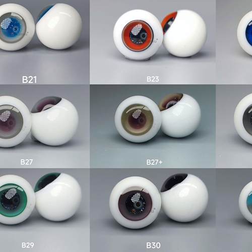 ob11玻璃眼珠圆溜溜可动｛B系列23-25｝8mm10mmA品低弧现货手工眼