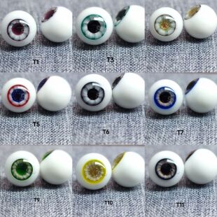 ob11玻璃眼珠圆溜溜可动彩色眼纹T系列8MM10MM A品低弧现货手工眼
