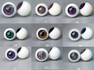 ob11玻璃眼珠圆溜溜可动彩色眼纹X系列8MM10MM A品低弧现货手工眼