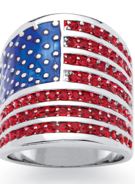 红宝石星条旗女士时尚风戒指