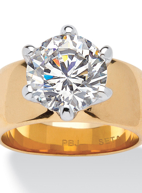 立方氧化锆订婚宽版戒指