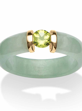 翡翠/橄榄石/10k金(黄金)复古女式欧美引领潮流戒指美国代购53834