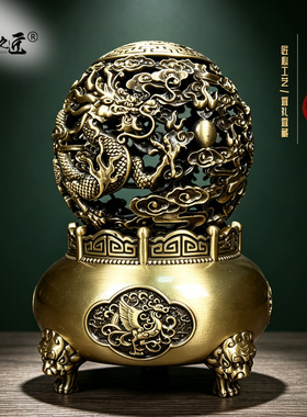 铜九转乾坤鼎时来运转摆件