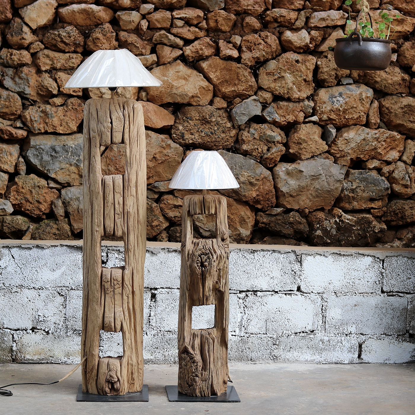 枯树立柱灯饰 家居角落装饰木灯  氛围营造枯木摆件 中式落地灯