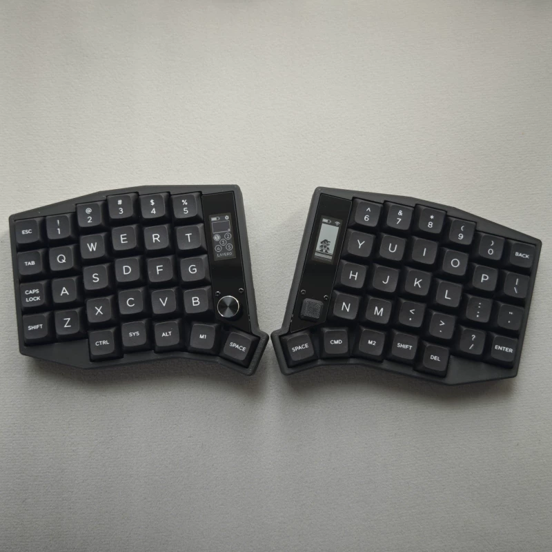 Sofle wireless split keyboard Bluetooth dual-mode zmk nice!view joystick knob screen