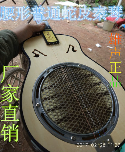 雄声广东戏剧 秦琴民族弹拨乐器三弦腰形蟒蛇皮 老人初学厂家直销