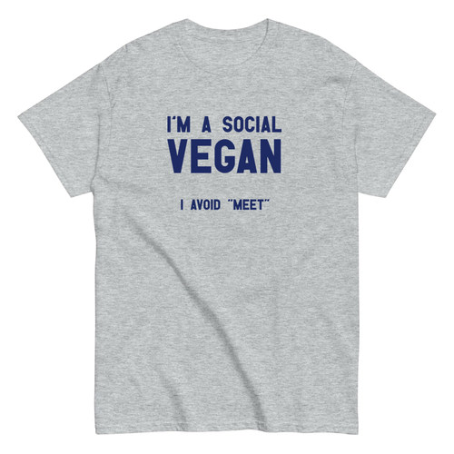 I'M A SOCIAL VEGAN I AVDIO MEET社恐纯棉男女谐音趣味T恤短袖潮
