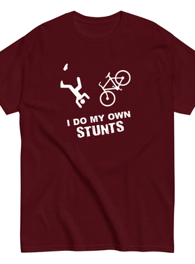 I Do My Own Stunts趣味T恤复古Vintage男女棉宽松短袖tshirt小众