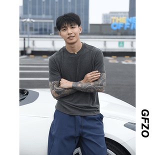 MY美式重磅纯棉T恤男女款简约纯色正肩短袖修身小领口高级感上衣