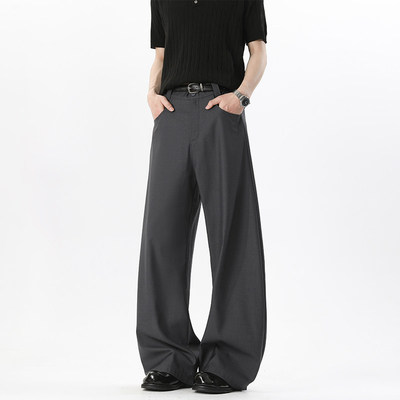 春季男士大码美式弯刀休闲裤西裤