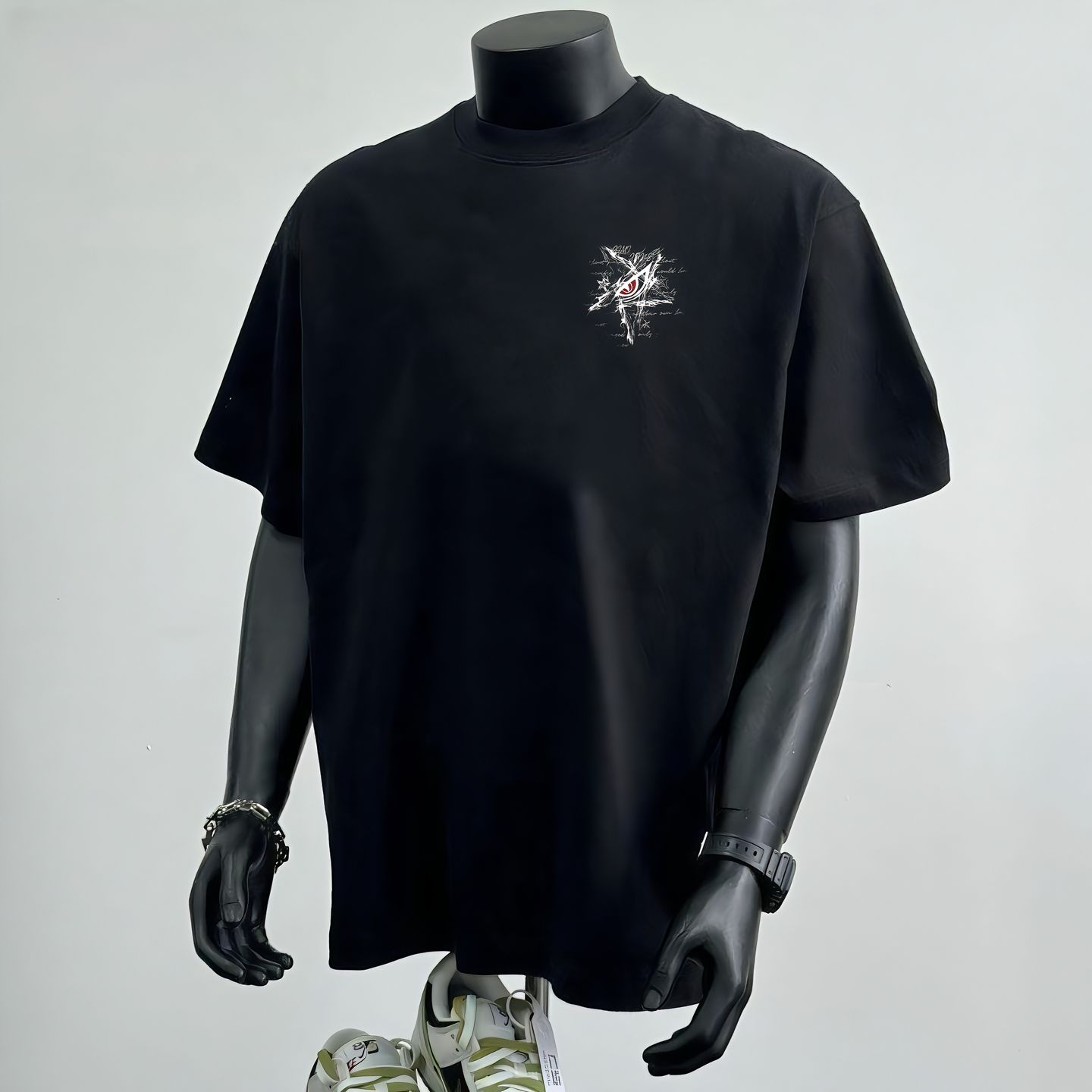 男短袖t恤重磅纯棉夏季新款恶魔之眼潮流百搭痞帅宽松个性印花T恤