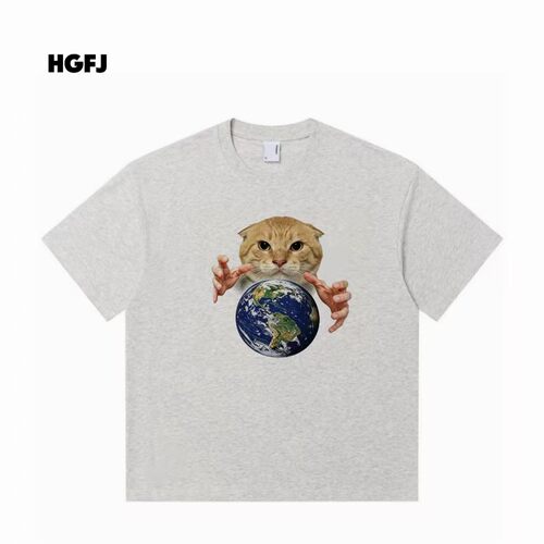 猫咪掌控地球凉感纯棉抗菌T恤男